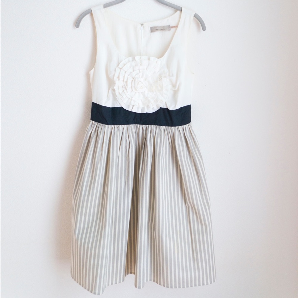 Burlapp White Rosette dress Anthropologie